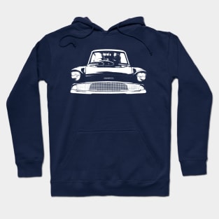 Ford Anglia 105E 1960s classic car monoblock white Hoodie